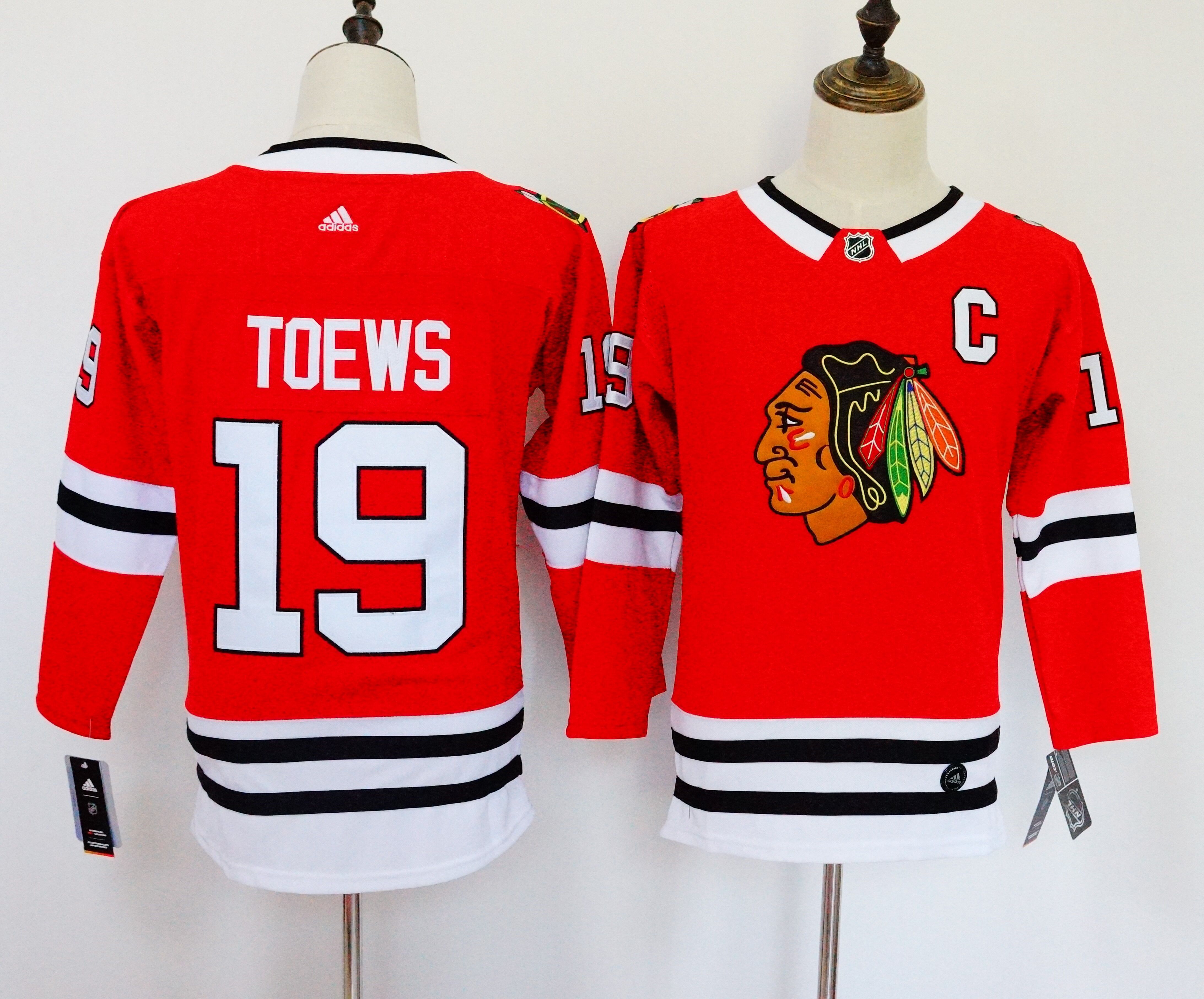 Women Chicago Blackhawks 19 Toews Red Hockey Stitched Adidas NHL Jerseys